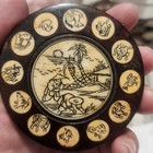 Antique Chinese Zodiac Compass Wooden Swivel — photo 2