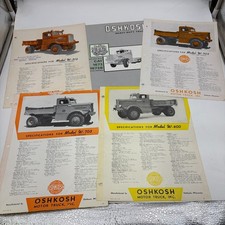 1940s Vintage Oshkosh Truck Brochure Lot Of 5 W-312 W-400 W-703 W-705 Cat 1940s Vintage Oshkosh Truck Brochure Lot Of 5 W-312 W-400 W-703 W-705 Cat