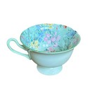 Vintage Shelley Melody Floral Light Green Chintz Fine Bone China Teacup England — photo 1