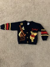 Winnie the Pooh Vintage Tigger Pooh Cardigan Knit Sweater 3T USA Rare