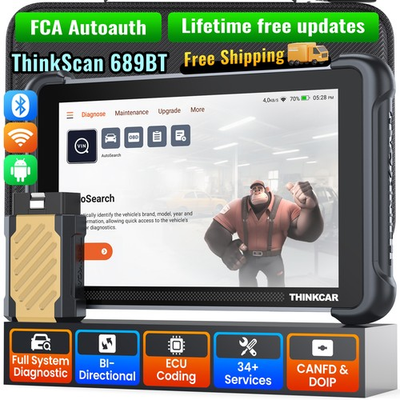 #ad Thinkcar 689BT OBD2 Diagnostic Bidirectional Code Readers Scan tool 34 Services $479.00