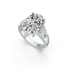 Sterling Silver Semi Mount Ring Setting Oval OV 14X10mm with White Topaz