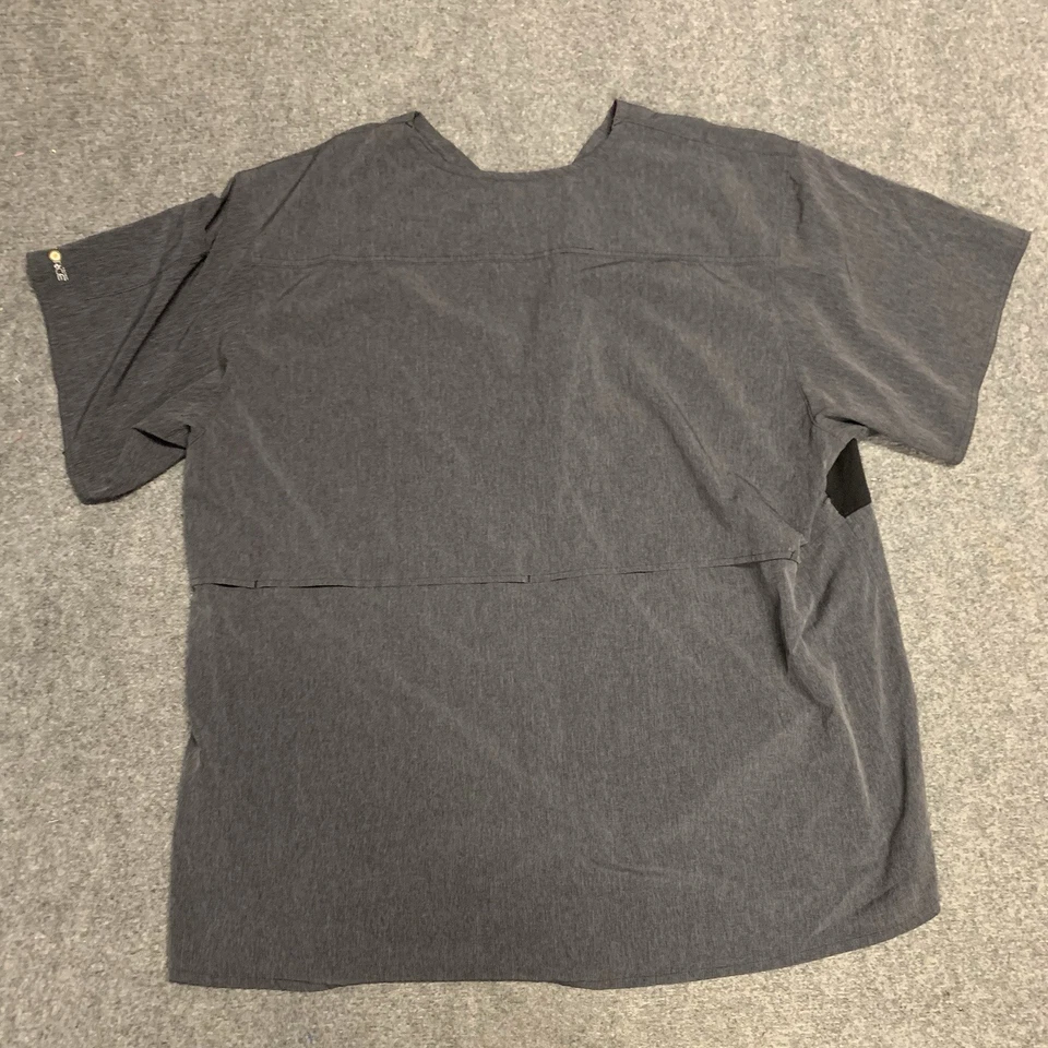 Carhartt  V Neck Scrub Top Womens Size 3X Gray Short Sleeve - Image 2 of 4