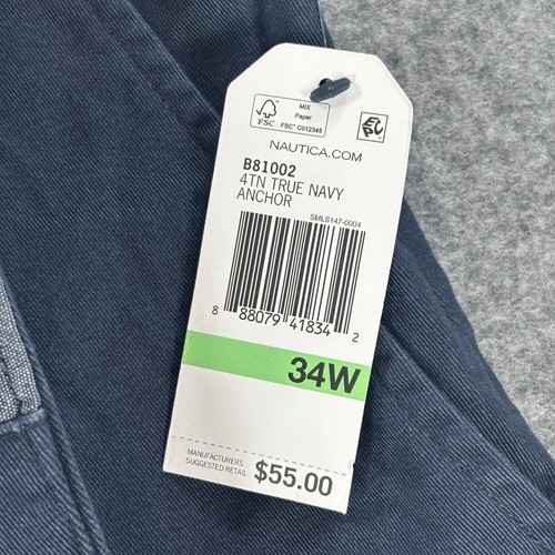 Men's Nautica Classic Fit Deck Shorts - Navy Blue 34W 8.5" Inseam Stretch NWT - Picture 5 of 9