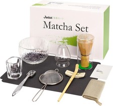 Transparent Textured Glass, Japanese Matcha Tea Making Tools, Whisk and Bow