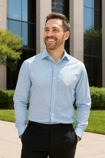 Collars & Co Men's Size S Blue Striped Dress Button Down Lightweight Shirt