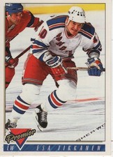 Esa Tikkanen 1993-94 Topps Premier Hockey #282 New York Rangers Sports Card