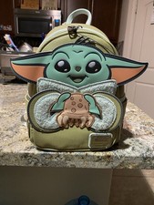 Disney Star Wars The Mandalorian Grogu & Crabbies Loungefly Backpack NWT