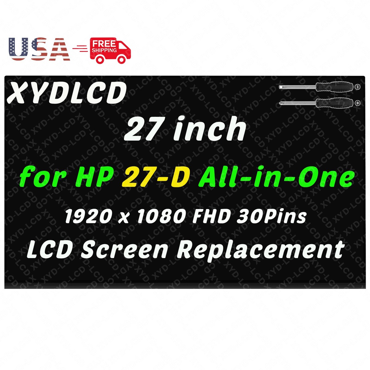 27in for HP 27-D0250M All-in-One Borderless LCD Screen Display