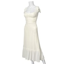 Reformation Ivory Off-Shoulder Butterfly Midi Dress Viscose Bridal Size 2