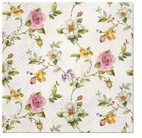 20 Servietten Tender Roses Zarte Rosenketten Blumen Ranken Romantik Deko 33X33Cm