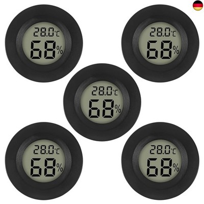 AITRIP 5 x Mini Digital Hygrometer Gauge Indoor Thermometer,
