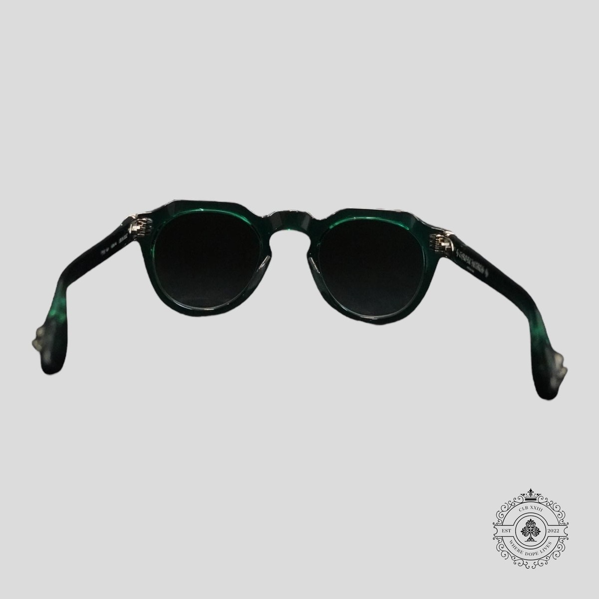 Chrome Hearts Lizard Boot Sunglasses in Marine Green/Silver  display picture 2