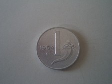 MONETA 1 UNA LIRA CORNUCOPIA BILANCIA - ANNO 1954 REPUBBLICA ITALIANA