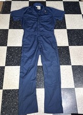 Vintage Big Ben Coveralls Mens L Long Blue Mechanic Work Jumpsuit USA Made NWT