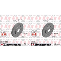 2X Zimmermann Sport Z Bremsscheiben 258Mm Gelocht InnenbelÜFtet Vorne Passend Fü