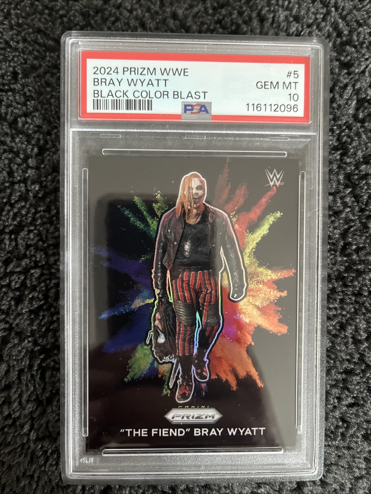 2024 Prizm WWE Bray Wyatt Black Color Blast PSA 10 Gem