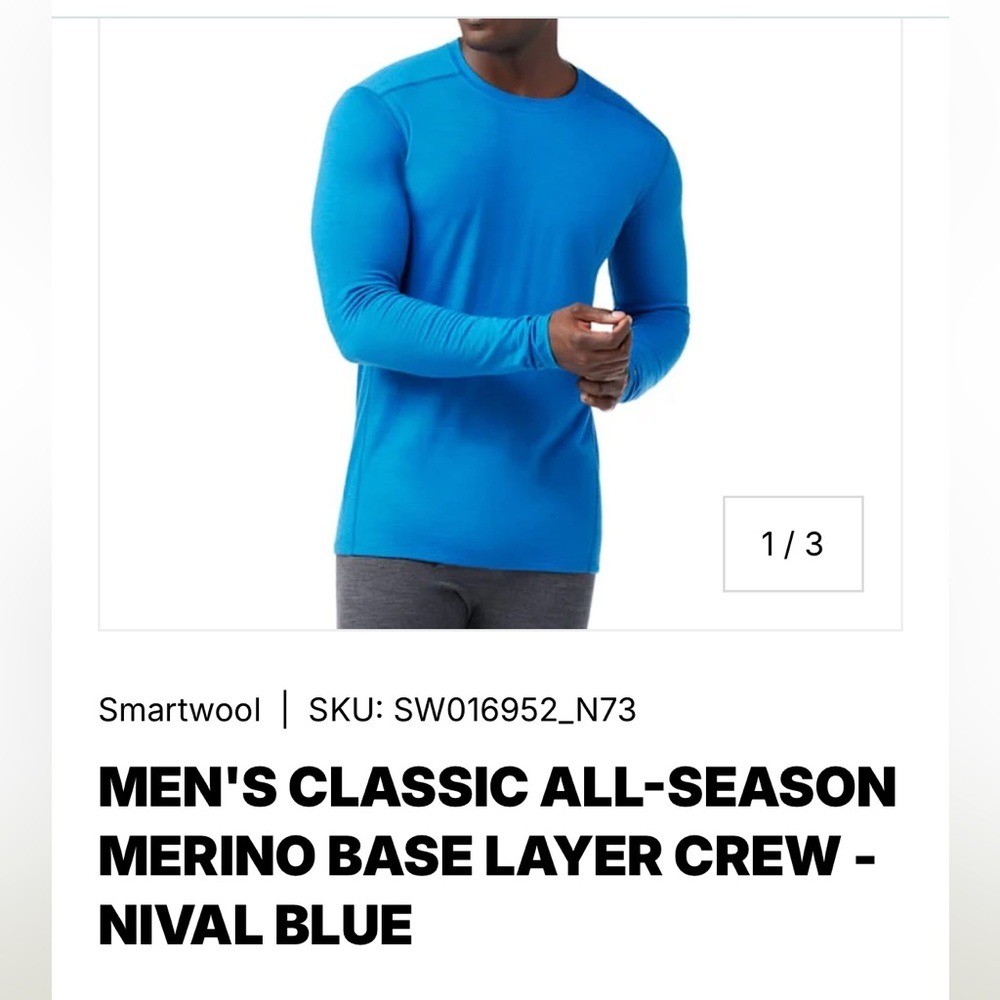 SMARTWOOL mens classic all season Merino base lay… - image 3