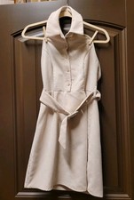 Shein Beige Corduroy Backless Sleeveless Dress Small