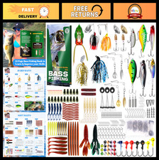 322-Piece Fishing Lures Kit - Buzz Baits, Spinner Baits, Jigs, Frogs & Tackle Bo