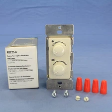 Cooper Almond Combination Variable Fan Control Rotary Dimmer 2.5A 300W RDC25-A