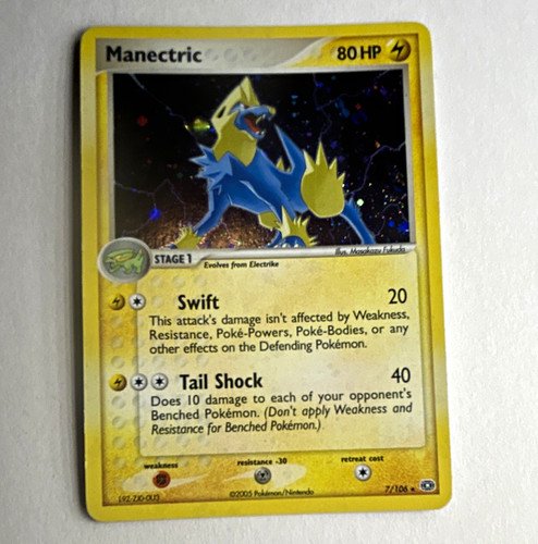 Pokemon TCG Manectric 7/106 EX Emerald 2005 80 HP Holo Rare Stage 1 Eng