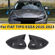 2 Horn Stil Spiegelkappen Kleben Gehäuse Carbon Optik Für Fiat Egea Tipo 2016–25