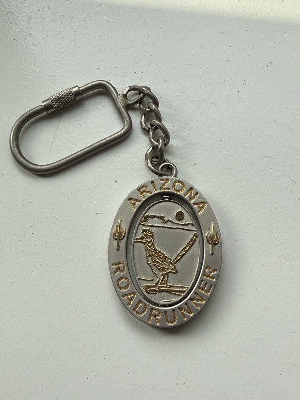 Vintage Arizona ROADRUNNER Spinner Keychain Travel Souvenir