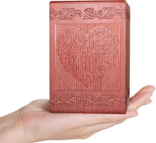 Wooden Cremation Urn for Human, Wood Handmade Engraved Decorative Box, Funeral U