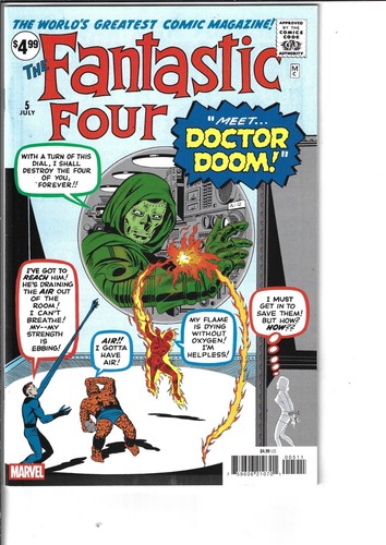 Fantastic Four 5 Facsimile Edition NM 2025 Glossy Classic Kirby Cover