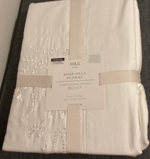 Marks Spencer Rose-Ella Floral Embroidered Cotton Sateen Duvet Set Super King