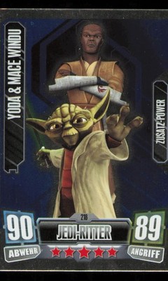 Yoda & Mace Windu Star Wars Force Attax Serie 2 Star-Karten 218