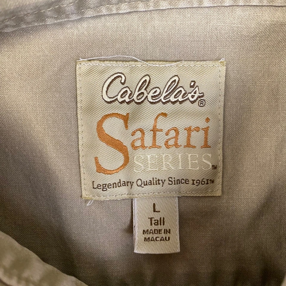 Camisa Cabelas Safari Series Para Hombres Tostada Manga Larga Abotonada Grande Alta Foto 3 de 4