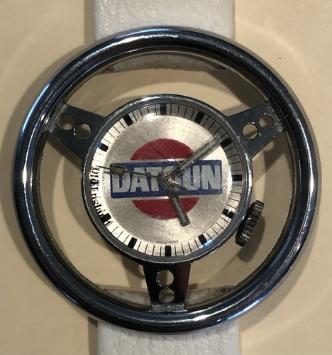 Vintage Datsun Sports Watch Old England Steering Wheel