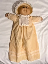 Vintage 1985 Cabbage Patch Kid Babies Bald Baby Green Eyes CBK Gown
