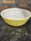 Vintage Pyrex Yellow Mixing Bowl 10–11” White Interior USA Retro Kitchenware