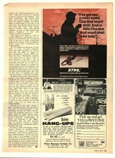 1978 Stihl Power Saws, Hang-Ups Magnagrip Co., Yellowstone  Vintage Print Ad