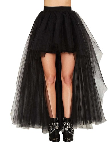Women's High Low Long Halloween Tutu Tulle Skirt Elastic Waist Festival Party...