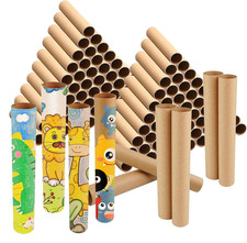 80 Pcs Cardboard Tubes 2 Size Cowhide Paper Towel Rolls Cardboard DIY Empty Toil