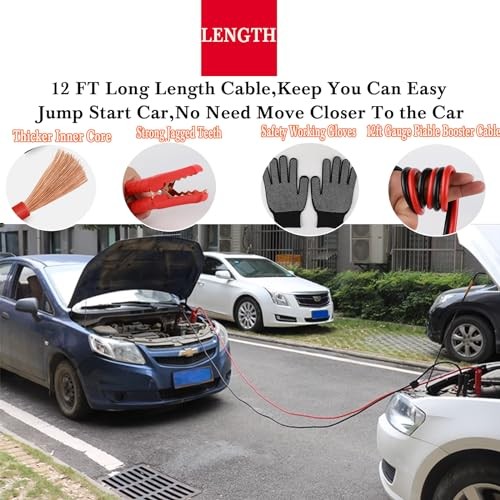  Car Emergency Kit, Roadside Assistance Emergency Car Kit Jumper Cables, N1
