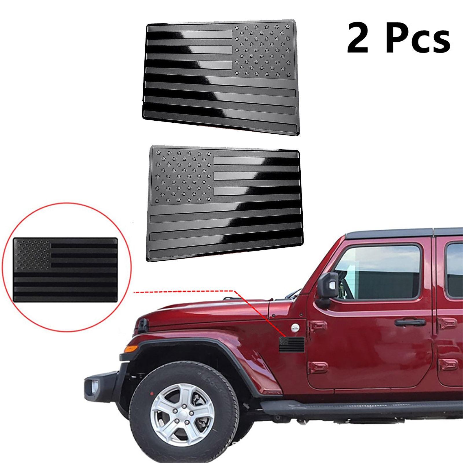 2x 3D American Flag Emblem Sticker Metal Decal Black 5"x 3" Car Truck SUV Decor thumbnail 5