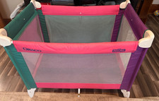 Vintage Graco Pack N Play Sport Playpen 1990s Bright Pink Purple Teal