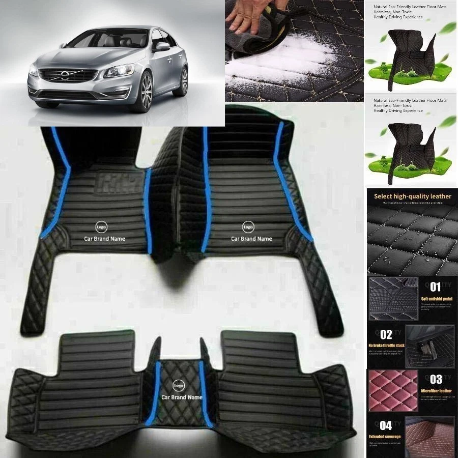 For Volvo S60 Car Floor Mats Luxury Waterproof Carpets Liners Interior Auto Foto 3 de 4