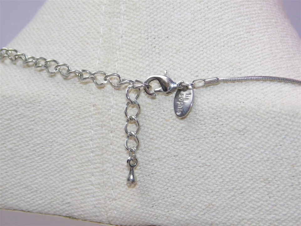 Colar e pingentes de prata marcasita LIA SOPHIA céu azul olho de gato La Fleur - Imagem 3 de 4