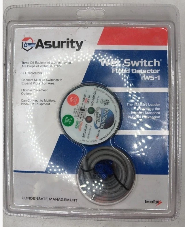 DiversiTech Asurity Wet Switch Flood Water Detector WS-1. NEW Sealed. - Image 2 of 4