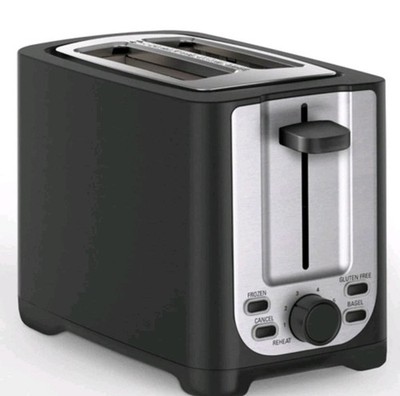 Bella 2 Scheiben Toaster, schwarz mit Edelstahl REF R863