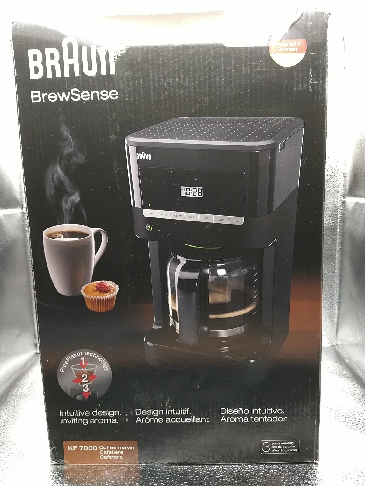 Braun (KF 7000) Black Brew Sense Automatic 12 Cup Drip Coffee Maker - Working