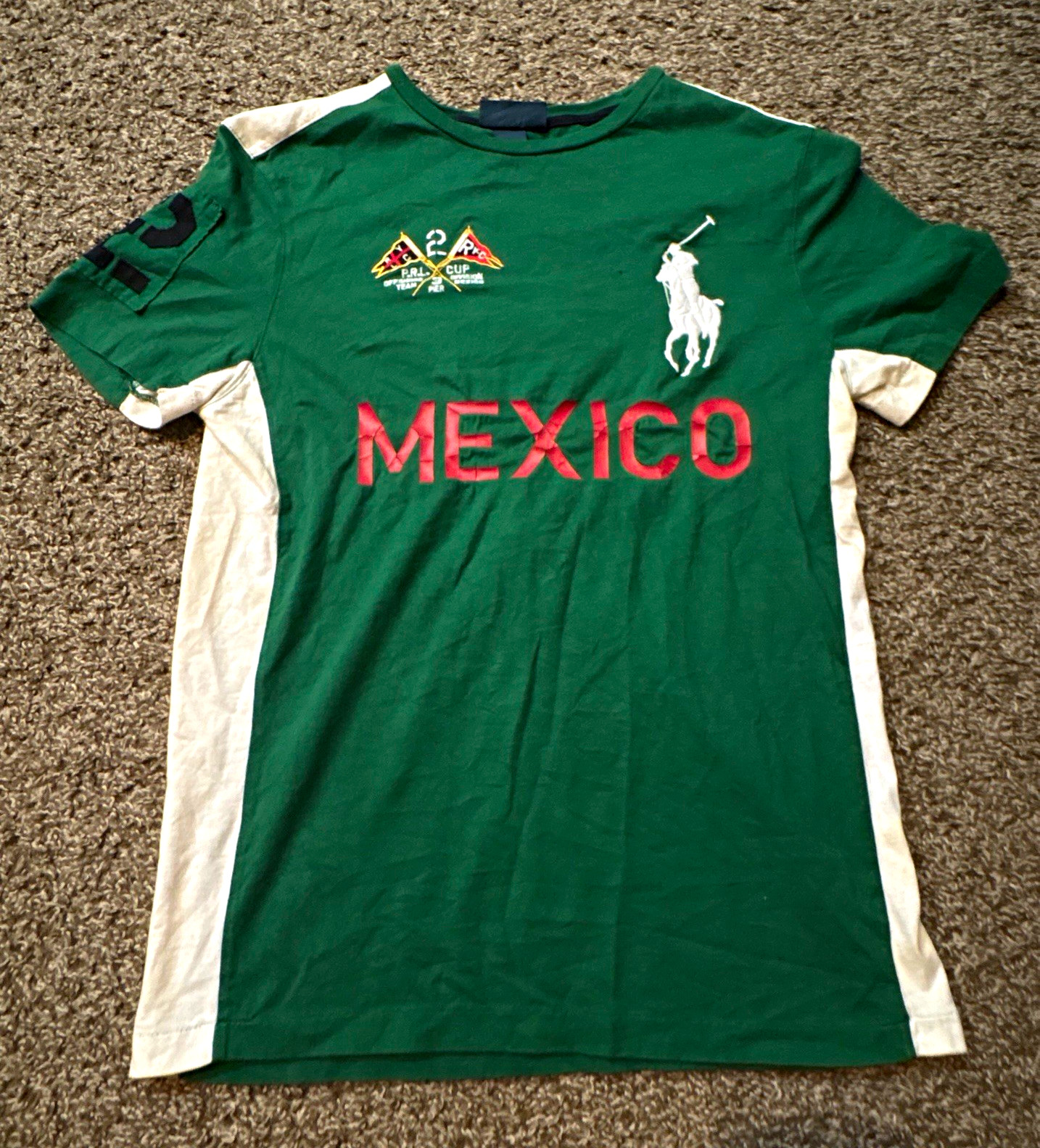 Insane Polo by Ralph Lauren Mexico Soccer Shirt Green/White/Red Size S