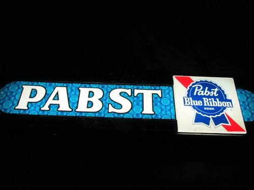 VINTAGE PABST BLUE RIBBON BEER SIGN BEER ADVERTISING LIGHT WORKING LARGE 37"x 8"