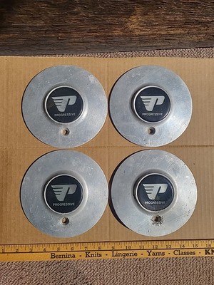Progressive Wheel Center Hub Caps Set of 4 Aluminum 6 1/4''